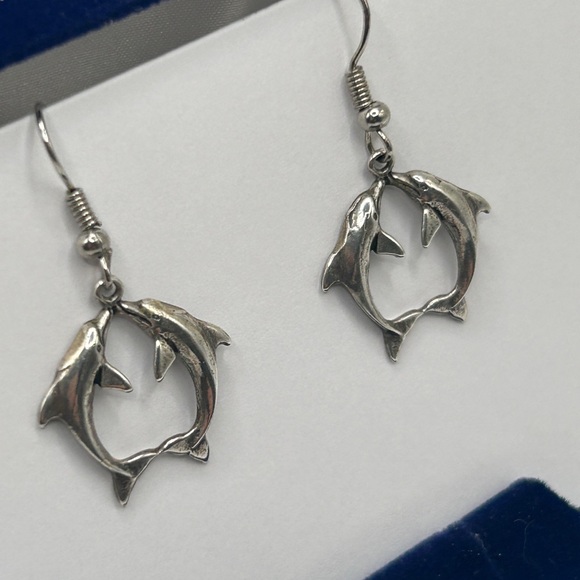 Silver Dolphin Earrings - Picture 3 of 8